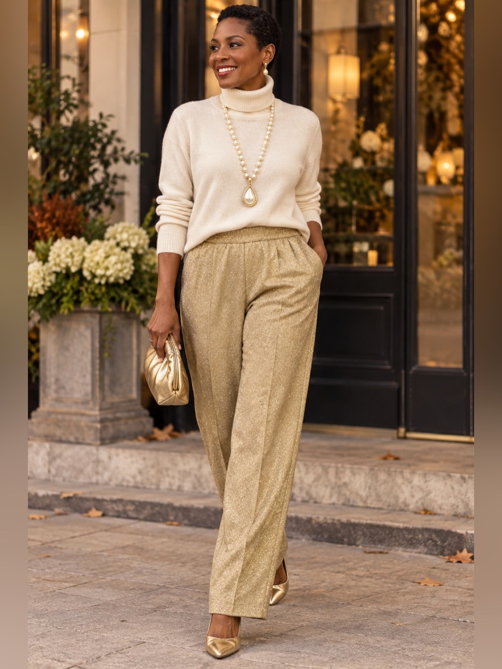 Vintage Lisa Originals Metallic Gold Pants